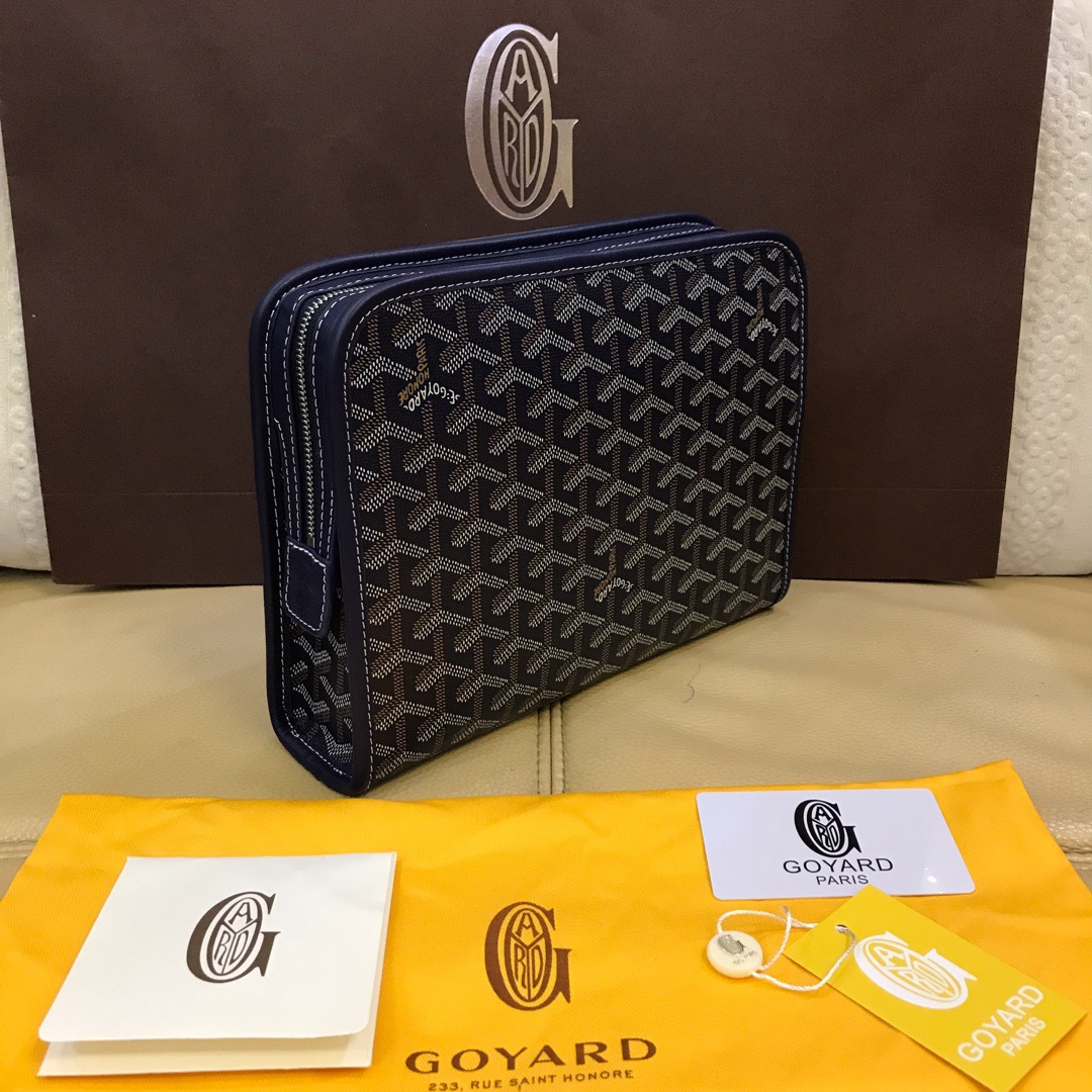 Goyard Jouvence GM Toiletry Bag Navy Blue/Black/Dark Grey For Women 11