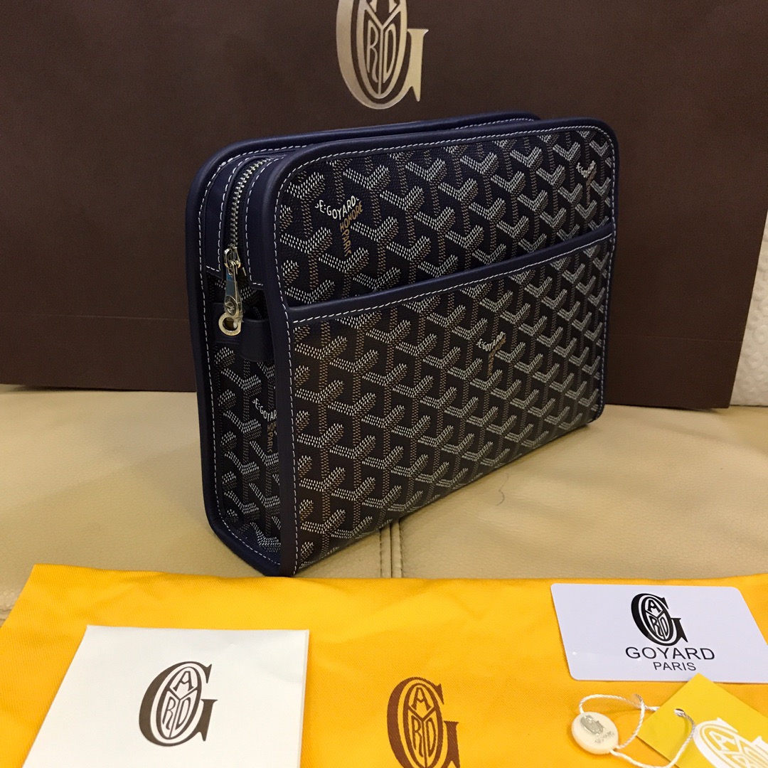 Goyard Jouvence GM Toiletry Bag Navy Blue/Black/Dark Grey For Women 11