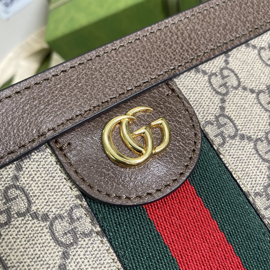Gucci Ophidia 24.5cm Bag Green Canvas 244369