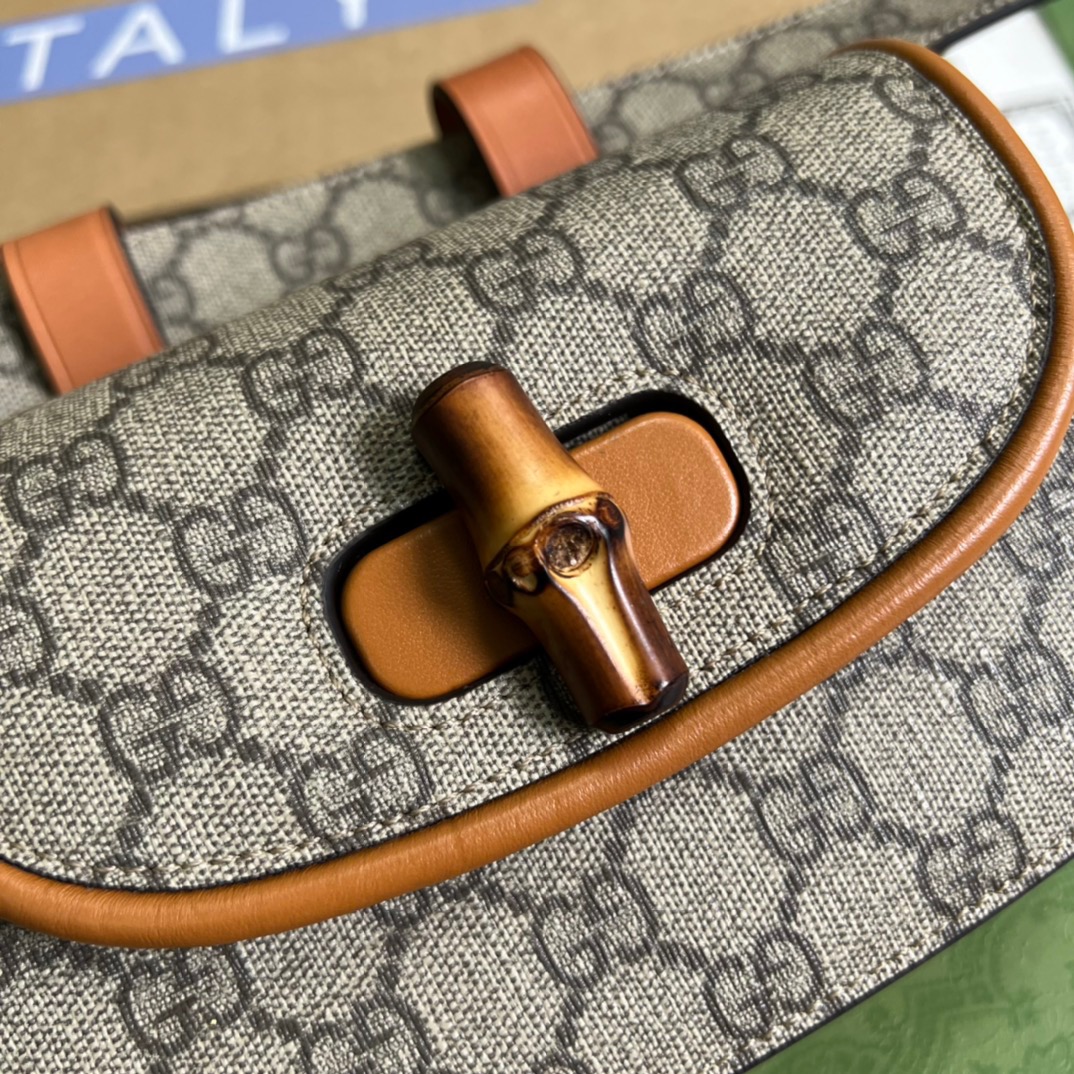 Gucci Bamboo 1947 Jumbo GG Small Top Handle Bag Brown For Women, Women