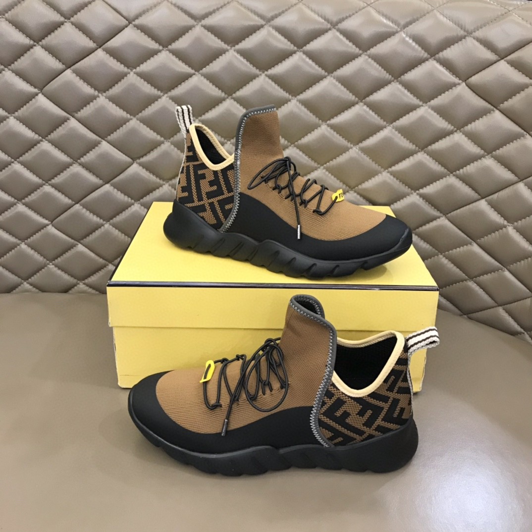 Fendi Black Brown Low Top Sneakers main image 0